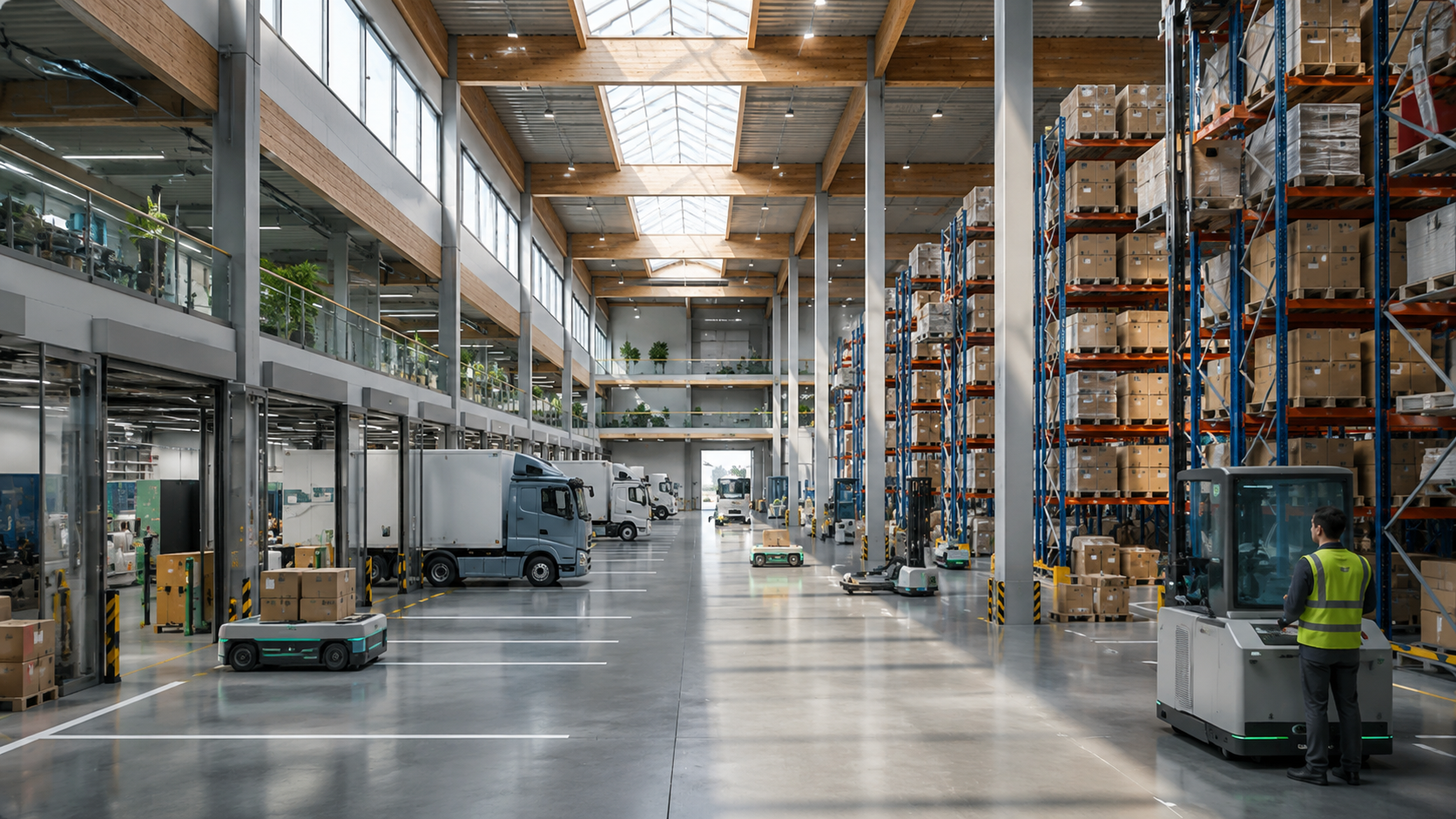 Modern warehouse logistics interior